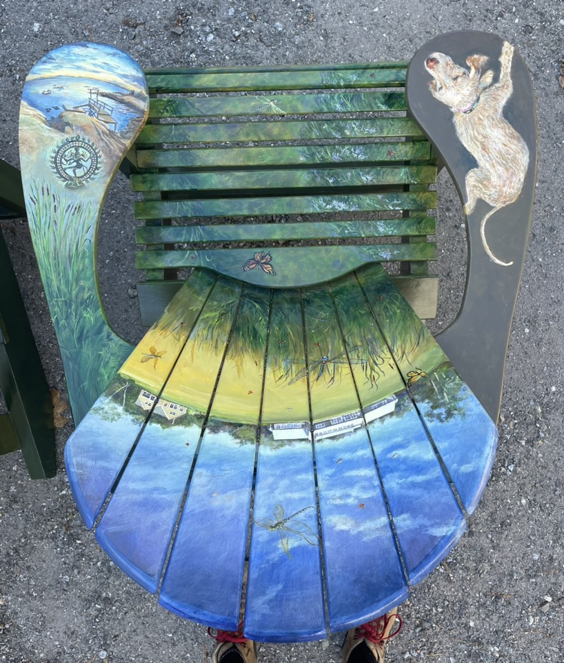 Illustrated Adirondack Chairs by artist Elizabeth Elvart Reed